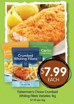 Spudshed Fisherman's Choice Crumbed Whiting Fillets Varieties offer