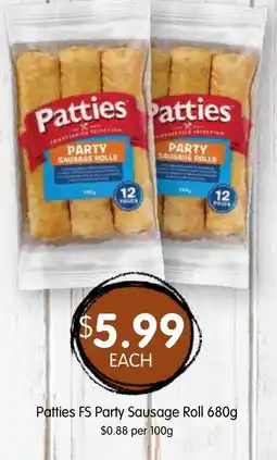 Spudshed Patties FS Party Sausage Roll offer