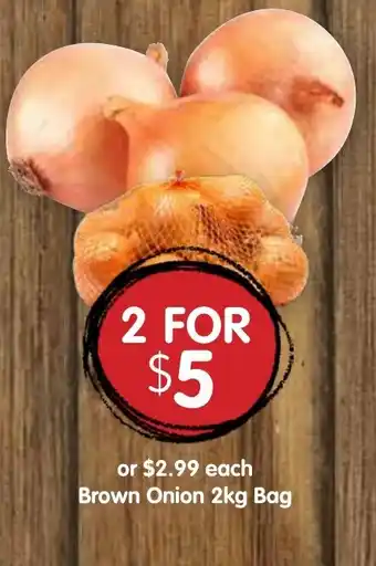 Spudshed Brown Onion 2kg Bag offer
