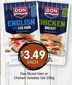 Spudshed Don Sliced Ham or Chicken Varieties offer