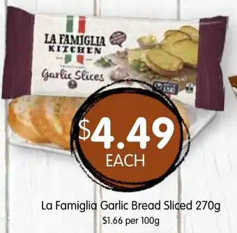 Spudshed La Famiglia Garlic Bread Sliced offer