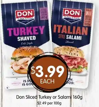 Spudshed Don Sliced Turkey or Salami offer