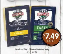 Spudshed Mainland Block Cheese Varieties offer