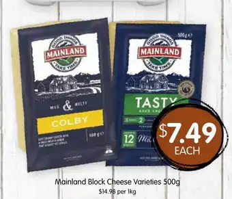 Spudshed Mainland Block Cheese Varieties offer
