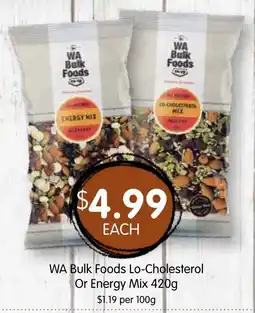 Spudshed WA Bulk Foods Lo-Cholesterol Or Energy Mix offer