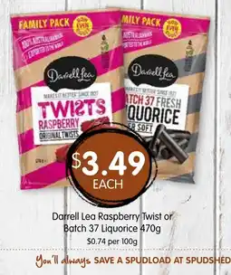 Spudshed Darrell Lea Raspberry Twist offer