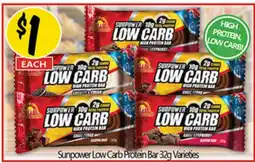 NQR Sunpower Low Carb Protein Bar Varieties offer