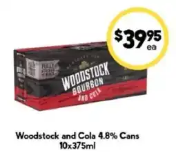 Drakes Woodstock Bourbon and Cola offer
