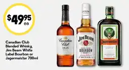 Drakes Canadian Club Blended Whisky, Jim Beam White Label Bourbon or Jagermeister offer