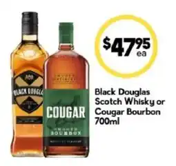 Drakes Black Douglas Scotch Whisky or Cougar Bourbon offer