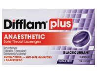 Chemist Discount Centre Difflam Plus Sore Throat + Anaesthetic Sugar Free Lozenges Blackcurrant 16 Pack offer
