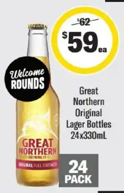 Liquorland Great Northern Original Lager Bottles offer