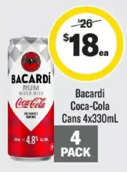 Liquorland Bacardi Coca-Cola Cans offer