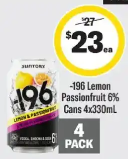 Liquorland Suntory -196 Lemon Passionfruit offer