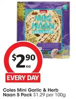 Coles Coles mini garlic & herb naan offer