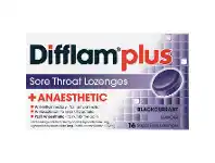 Pharmacy Direct Difflam Plus Sore Throat Lozenge Plus Anaesthetic Blackcurrant 16 Lozenges offer