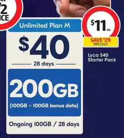 Coles Lyca $40 starter pack offer