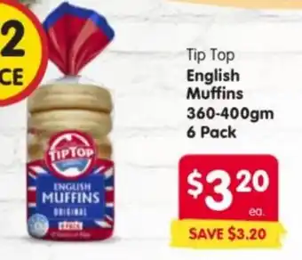 Spar Tip Top English Muffins offer