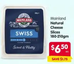 Spar Mainland Natural Cheese Slices offer