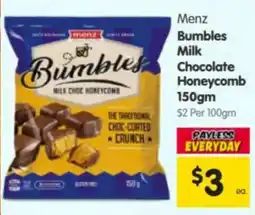Spar Menz Bumbles Milk Chocolate Honeycomb offer