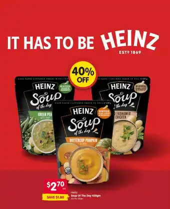 Spar Heinz Soup Of The Day offer