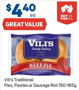 Foodland Vili's Traditional Pies, Pasties or Sausage Roll offer