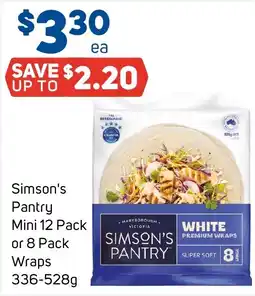 Foodland Simson's Pantry White Premium Wraps offer