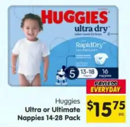 Spar Huggies Ultra or Ultimate Nappies offer