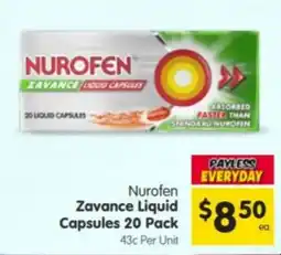 Spar Nurofen Zavance Liquid Capsules offer