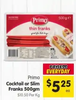 Spar Primo thin franks offer