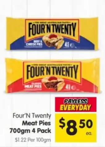 Spar Four'N Twenty Meat Pies offer