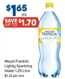 Foodland Mount Franklin Lightly Sparkling Water offer