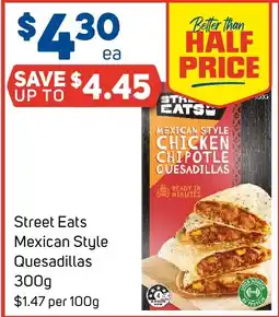 Foodland Street Eats Mexican Style Quesadillas offer