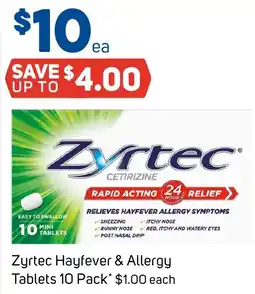 Foodland Zyrtec hayfever & allergy tablets offer