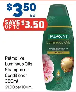 Foodland Palmolive Luminous Oils Shampoo or Conditioner offer