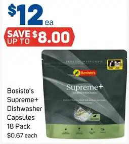Foodland Bosisto's Supreme+ Dishwasher Capsules offer