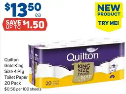 Foodland Quilton Gold King Size 4 Ply Toilet Paper offer