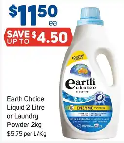 Foodland Earth Choice Liquid 2 Litre or Laundry Powder 2kg offer