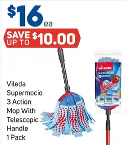 Foodland Vileda Supermocio 3 Action Mop With Telescopic Handle offer
