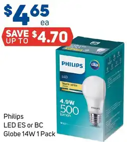 Foodland Philips LED ES or BC Globe 14W offer