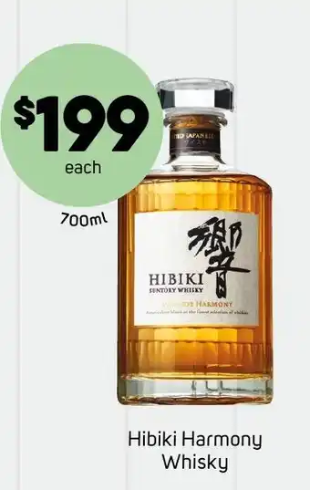 Foodland Hibiki Harmony Whisky offer