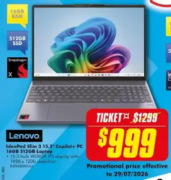 Lenovo IdeaPad Slim 3 15.3" Copilot+ PC