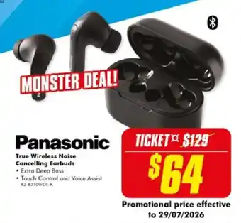 Panasonic True Wireless Noise Cancelling Earbuds