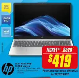 The Good Guys hp 15.6" N150 4GB 128GB Laptop offer