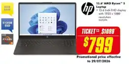 The Good Guys hp 15.6" AMD Ryzen 5 Laptop offer