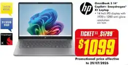 The Good Guys hp OmniBook 3 14" Copilot+ Snapdragon X1 Laptop offer