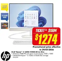 The Good Guys hp 23.8" Ryzen™ 5 16GB 512GB All-in-One offer