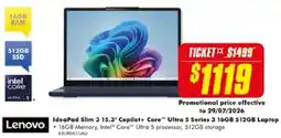 The Good Guys Lenovo IdeaPad Slim 3 15.3" Copilot+ Core™ Ultra 5 Series 3 16GB 512GB Laptop offer