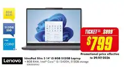 The Good Guys Lenovo IdeaPad Slim 3 14" i5 8GB 512GB Laptop offer