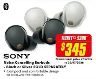 The Good Guys Sony Noise Cancelling Earbuds offer